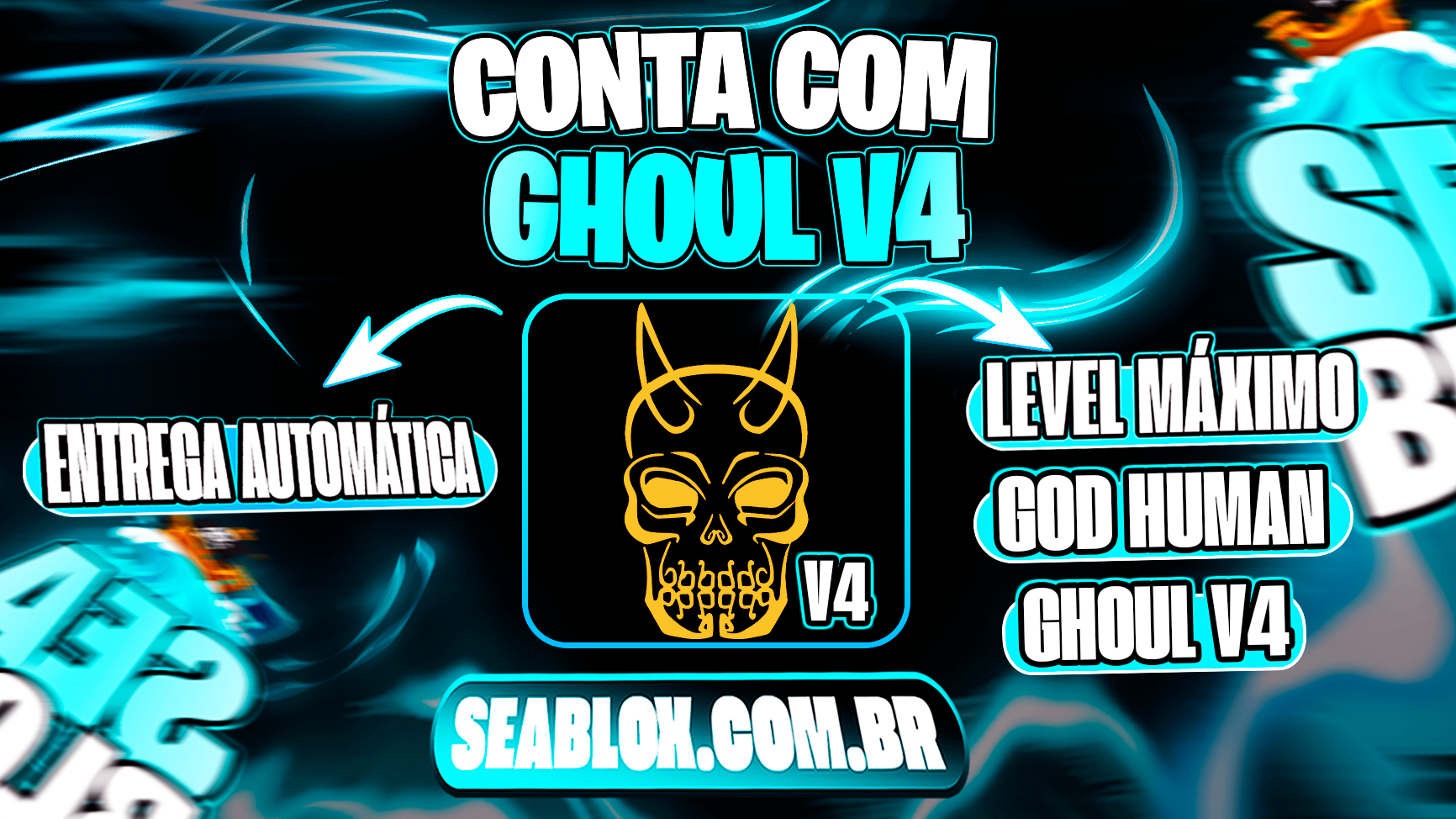 👊 LVMAX + GHM +  🦇 V4 FULL GHOUL + FRUTAS E ITENS 🍎