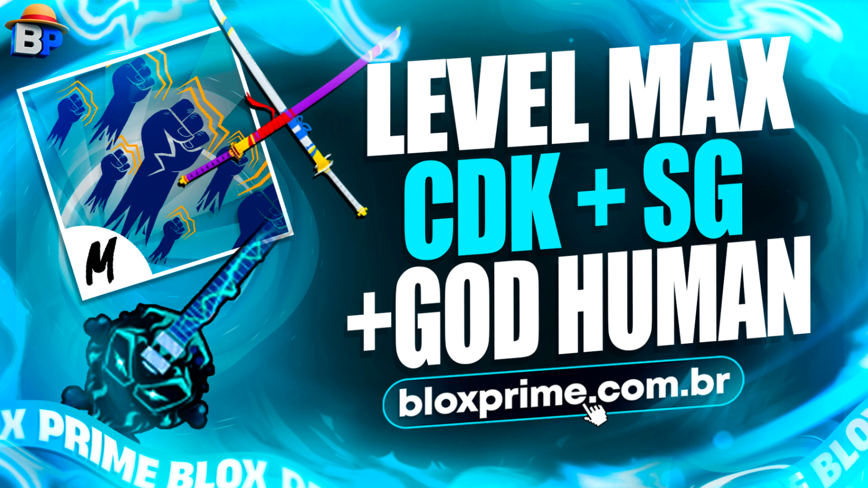 ⭐LVL MAX + GODHUMAN👊 + CDK⚔️+ SOULGUITAR🎸+ FRUTAS E ITENS 🍎